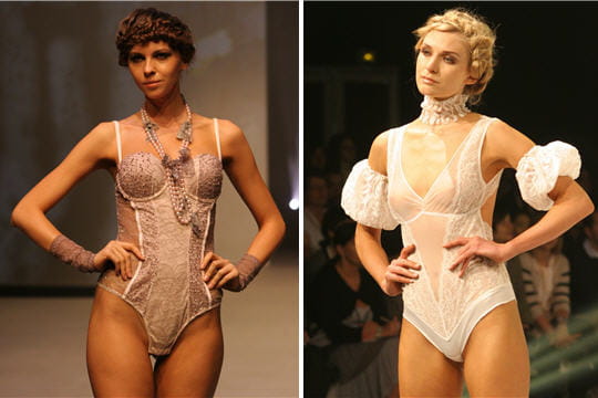 Body taupe et rose de Je Dit et body blanc de Paris Romance