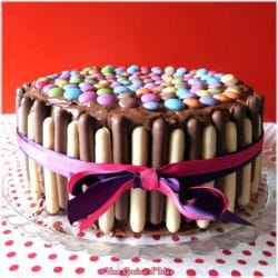 layer cake party chocolat framboise smarties finger