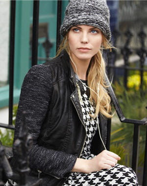 blouson de biker bi-matière de new look
