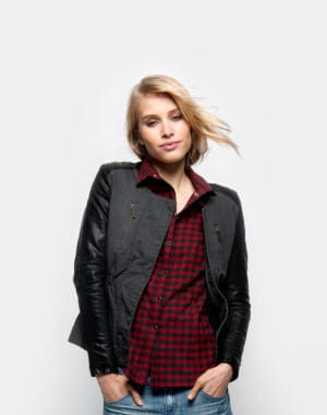 blouson gris et noir de naf naf