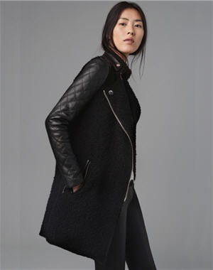manteau bi-matière de zara