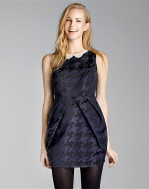 robe en pied-de-coq de new look