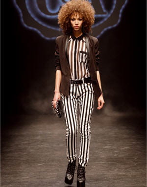 pantalon rayé noir et blanc de c&a