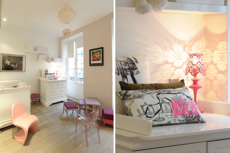 Chambre Bleu Canard Et Vert : Décor en rose pour la chambre de petite fille Un appartement à la [R Chambre Bleu Canard Et Vert : Décor en rose pour la chambre de petite fille Un appartement à la [R