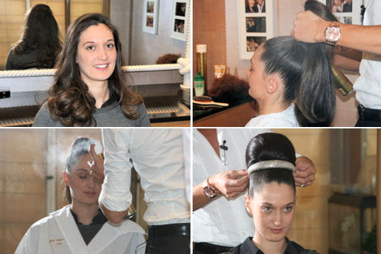 La réalisation d'un chignon de mariée