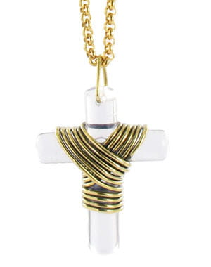 sautoir 'croix emballée' 