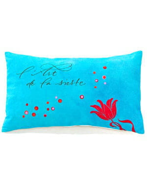 coussin 'l'art de la sieste' de princesse à plumes