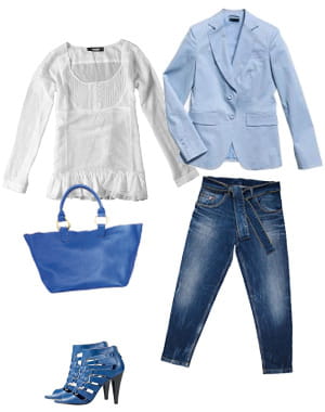 blouse bonobo (29,95 euros), veste benetton (99,90 euros), jean little marcel