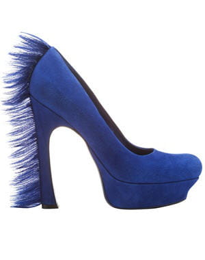escarpins en suède bleu d'yves saint laurent