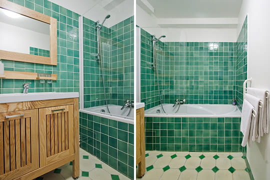 Esprit loft dans un trois-pièces parisien : salle de bains